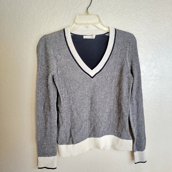 Rag & Bone Ainsley Gray Black Knit V-Neck Long Sleeve Sweater sz Xs - Picture 2 of 9